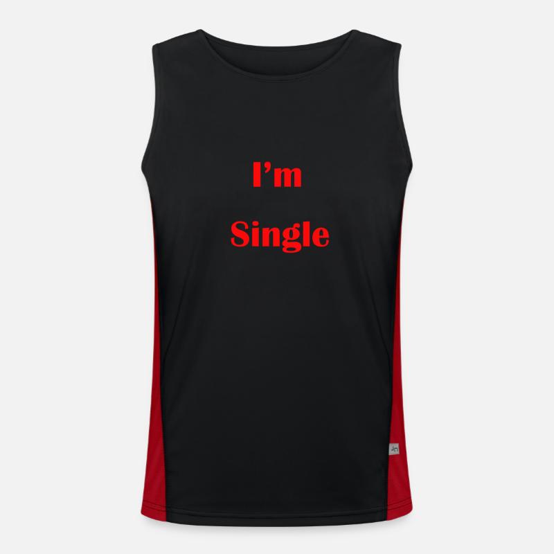 ich bin ledig Funktionelles Kontrast-Tank Top für Männer 