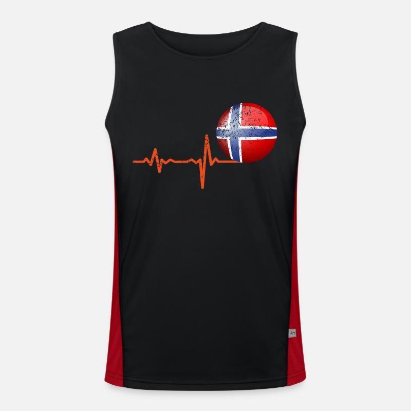 Heartbeat Norwegen Ball Geschenk Funktionelles Kontrast-Tank Top für Männer 