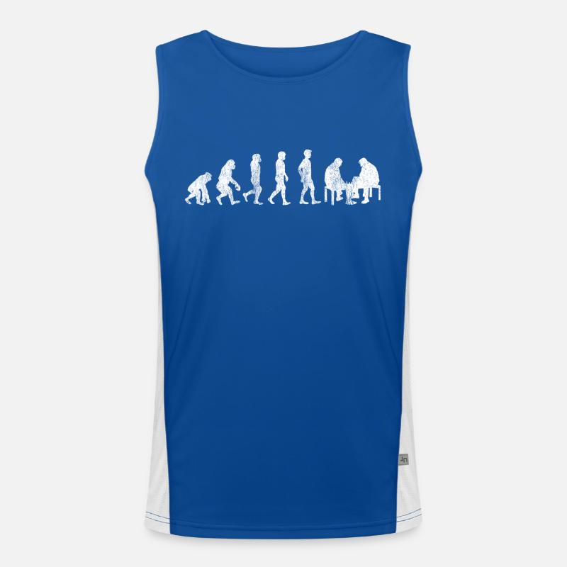 Evolution Geschenk Schach Schachspieler shirt Funktionelles Kontrast-Tank Top für Männer 