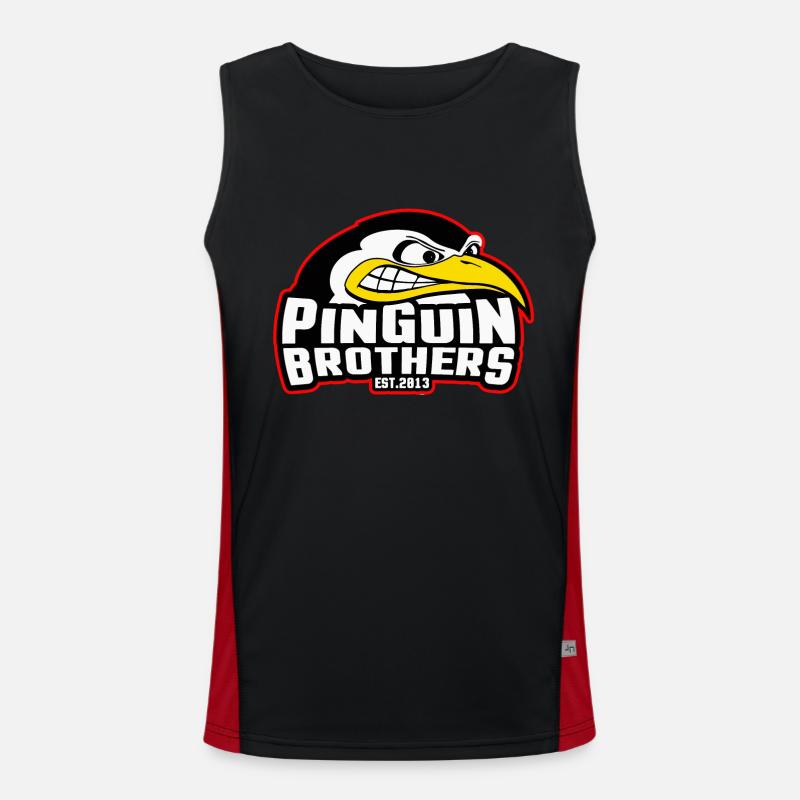 PINGUIN-Brüder Clan Funktionelles Kontrast-Tank Top für Männer 