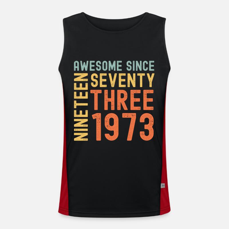 Awesome since 1973 Geburtstag Geschenk Jahreszahl Funktionelles Kontrast-Tank Top für Männer 