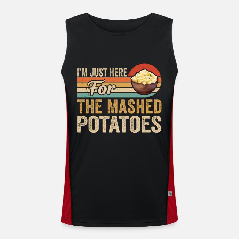 I'm Just Here For The Mashed Potatoes Funny Gag Débardeur respirant contrasté Homme 