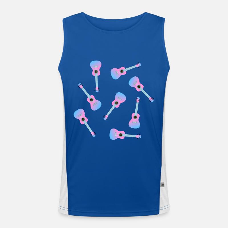Pinke Ukulele Funktionelles Kontrast-Tank Top für Männer 