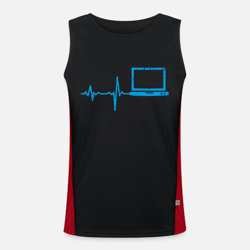 Gift Heartbeat Notebook PC Men's Functional Contrast Tank Top 