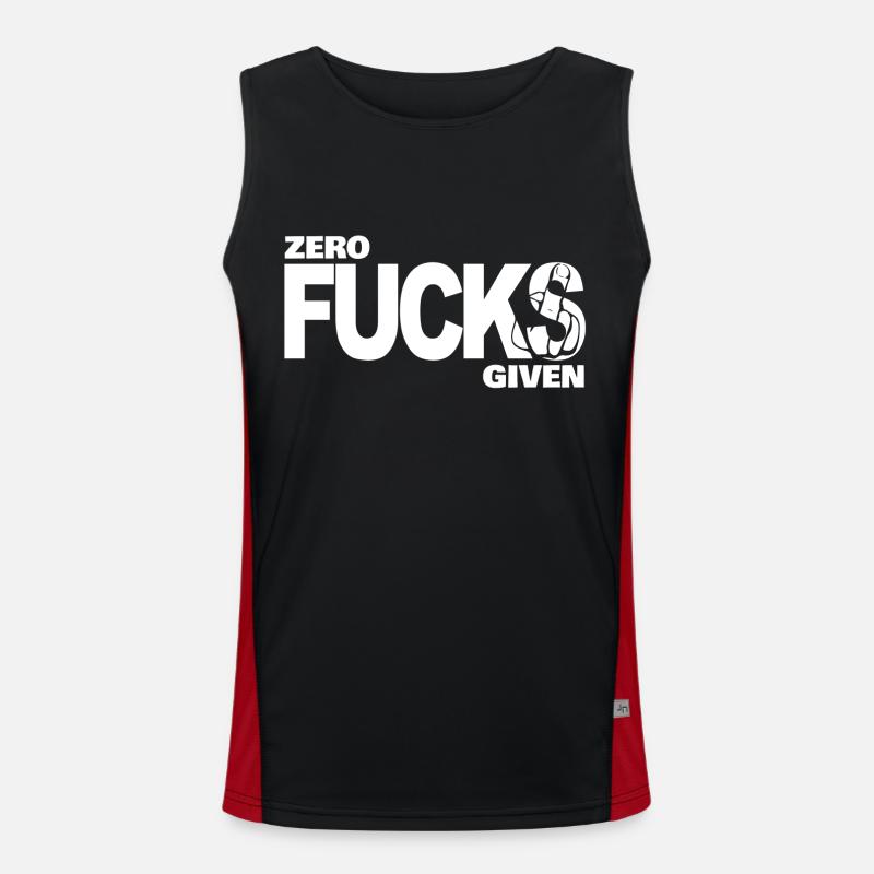 Zero Fucks Given White - Men's Functional Contrast Tank Top  - black/red