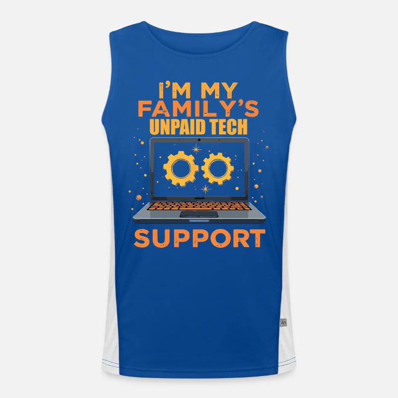 Ich bin der unbezahlte technische Support meiner Familie - Lustig Funktionelles Kontrast-Tank Top für Männer 