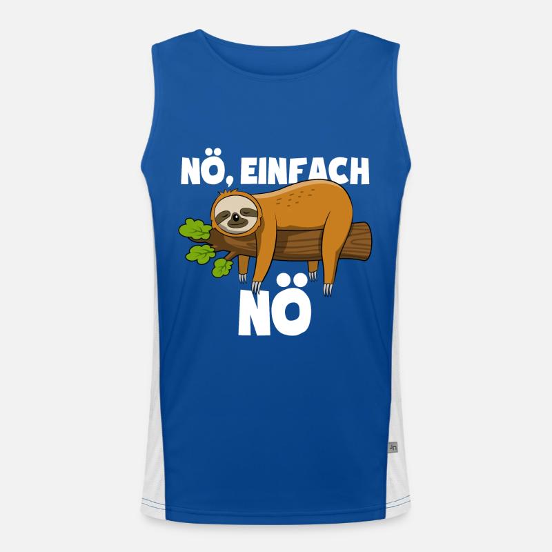 Faultier Nö, einfach Nö - Spruch Funktionelles Kontrast-Tank Top für Männer 