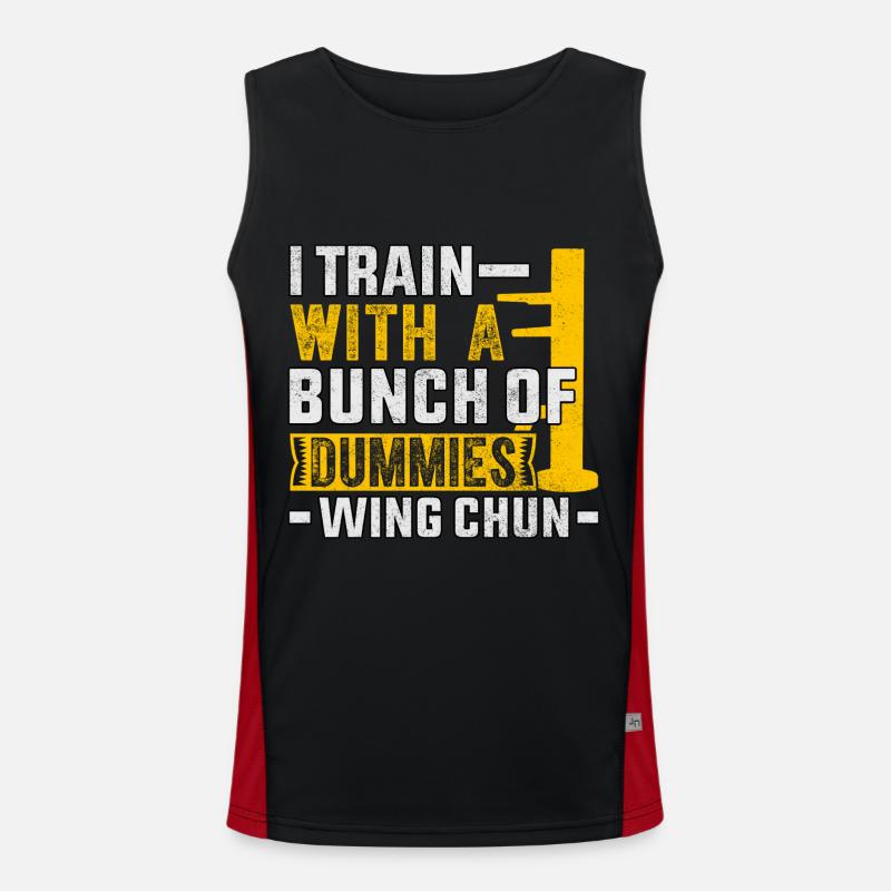 I train with a bunch of dummies Wing Chun Men's Functional Contrast Tank Top 