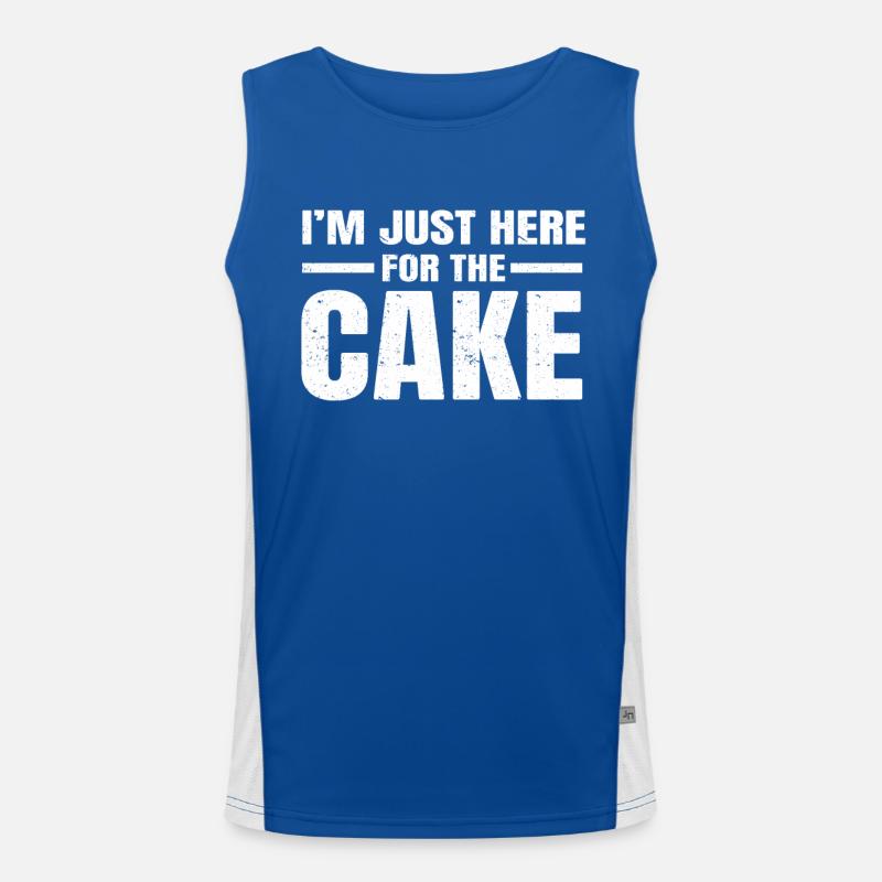 Im Just Here For The Cake Kuchen Funktionelles Kontrast-Tank Top für Männer 