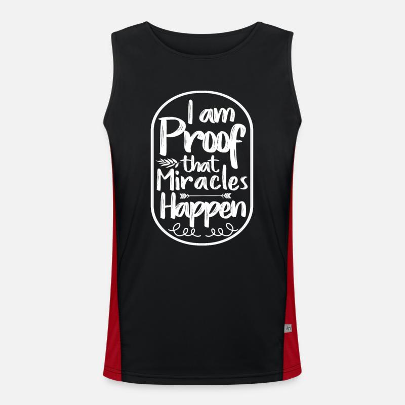 I Am Proof That Miracles Happen Christian Men's Functional Contrast Tank Top 