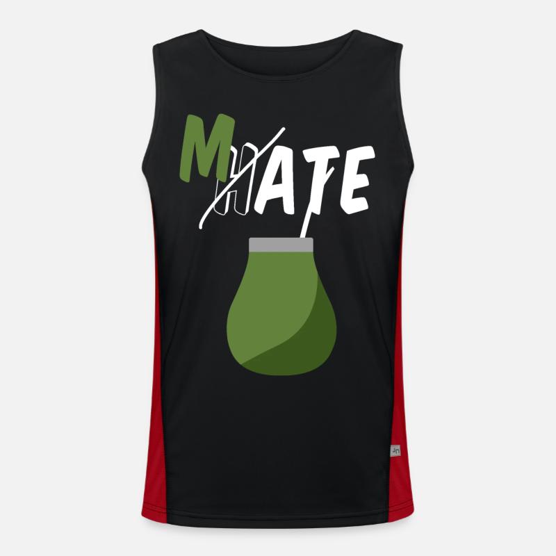 Don't hate, drink Mate - Men's Functional Contrast Tank Top  - black/red