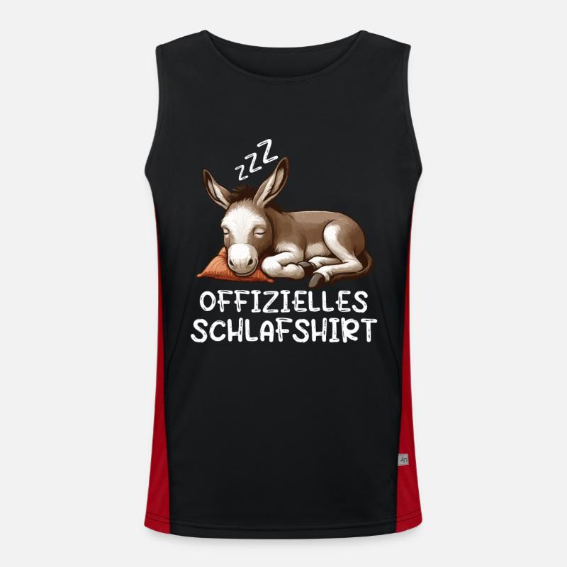 Offizielles Schlafshirt Esel Eselchen Muli Funktionelles Kontrast-Tank Top für Männer 