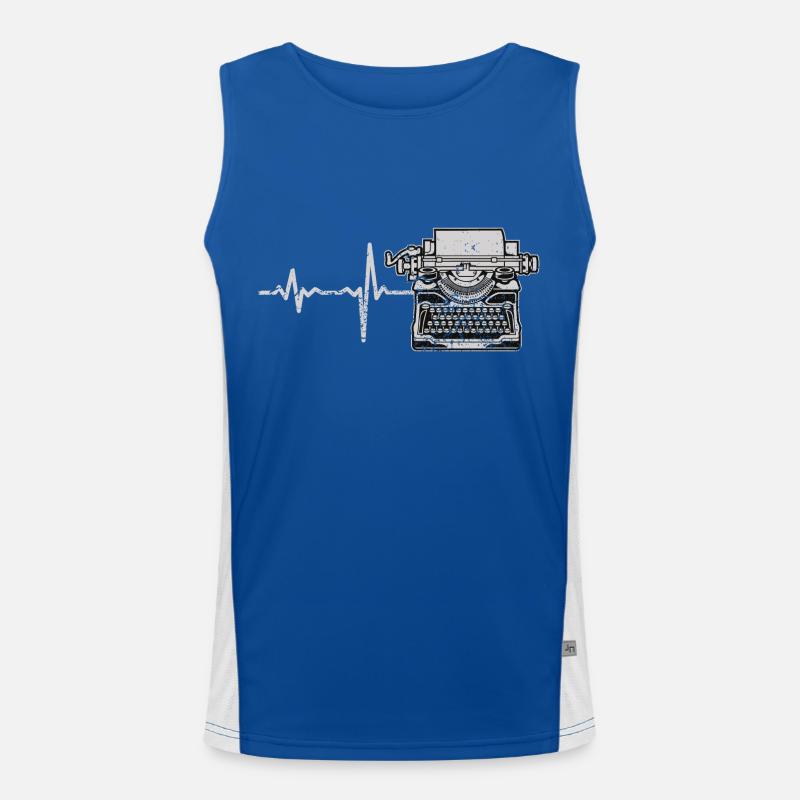Gift Heartbeat typewriter Men's Functional Contrast Tank Top 