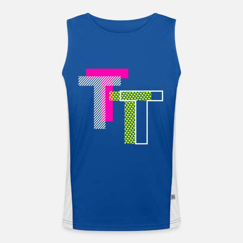 Buchstabe T Funktionelles Kontrast-Tank Top für Männer 