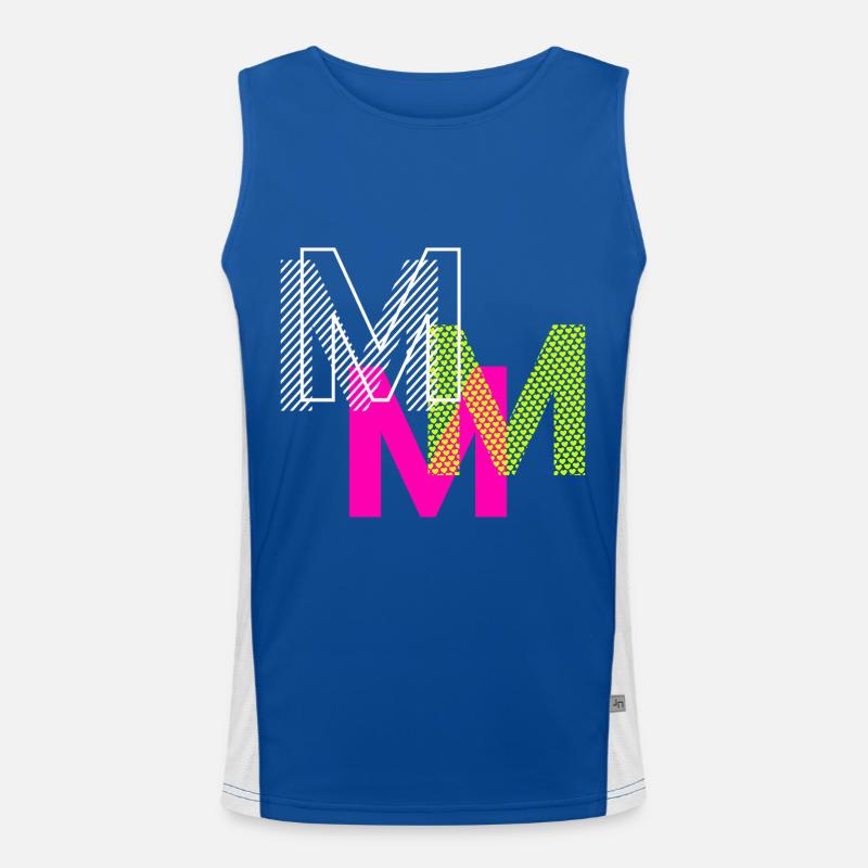 M Buchstabe Funktionelles Kontrast-Tank Top für Männer 