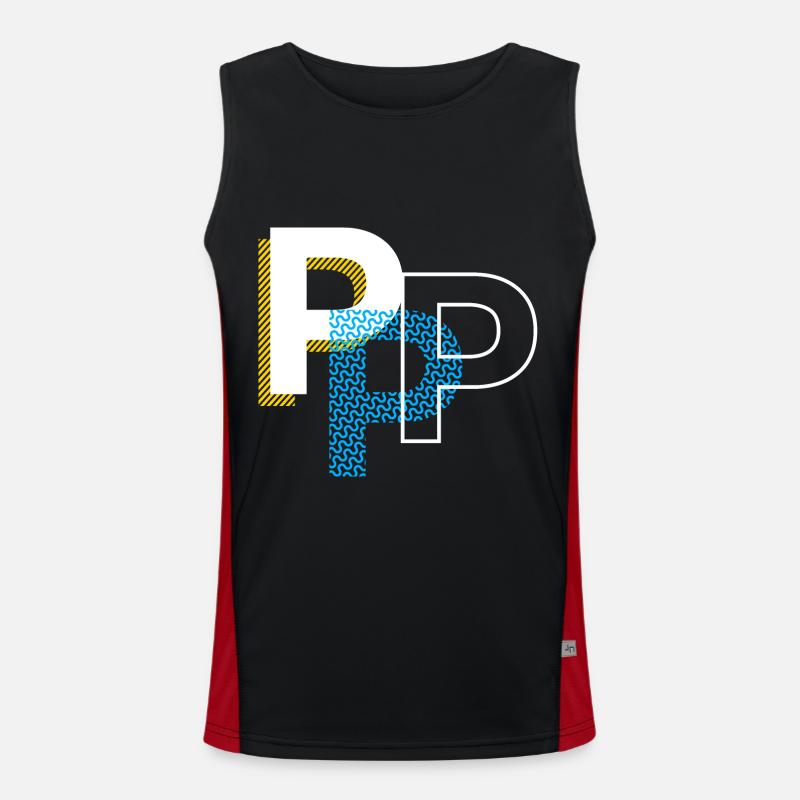 Lettre initiale P Débardeur respirant contrasté Homme 