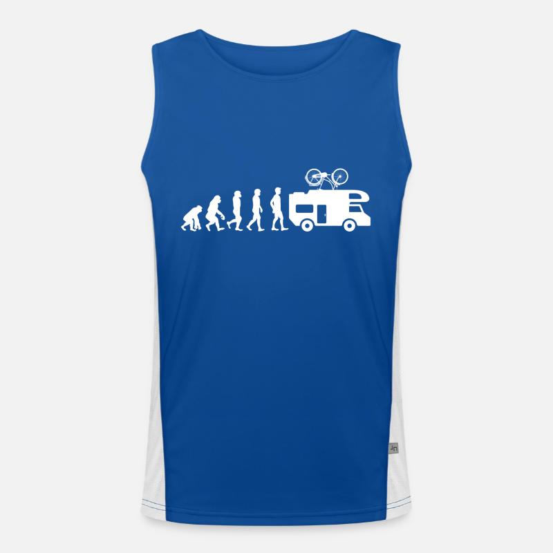 Evolution Camper Camping Geschenk Campingurlaub Funktionelles Kontrast-Tank Top für Männer 