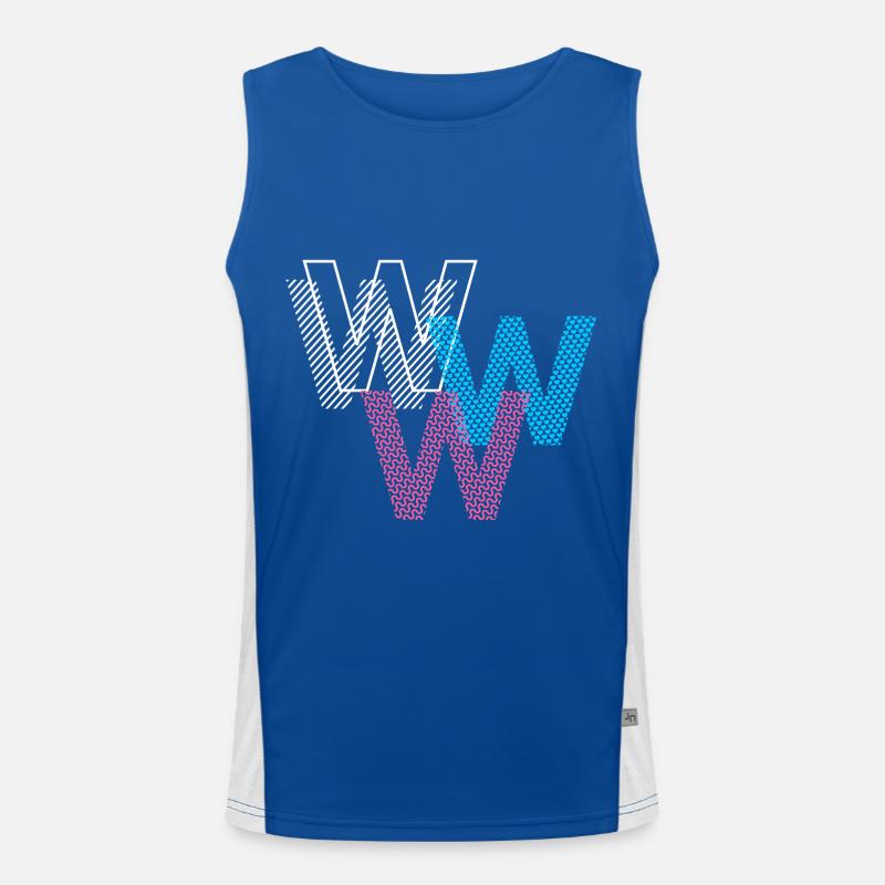 W Buchstabe Funktionelles Kontrast-Tank Top für Männer 
