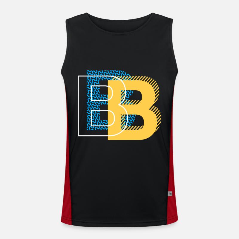 Anfangsbuchstabe B b Funktionelles Kontrast-Tank Top für Männer 