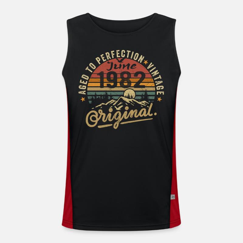 Geburtstag Juni 1982 Juni 1982 June 1982 Funktionelles Kontrast-Tank Top für Männer 