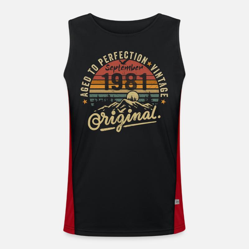 september 1981 Jahrestag september 1981 september Funktionelles Kontrast-Tank Top für Männer 
