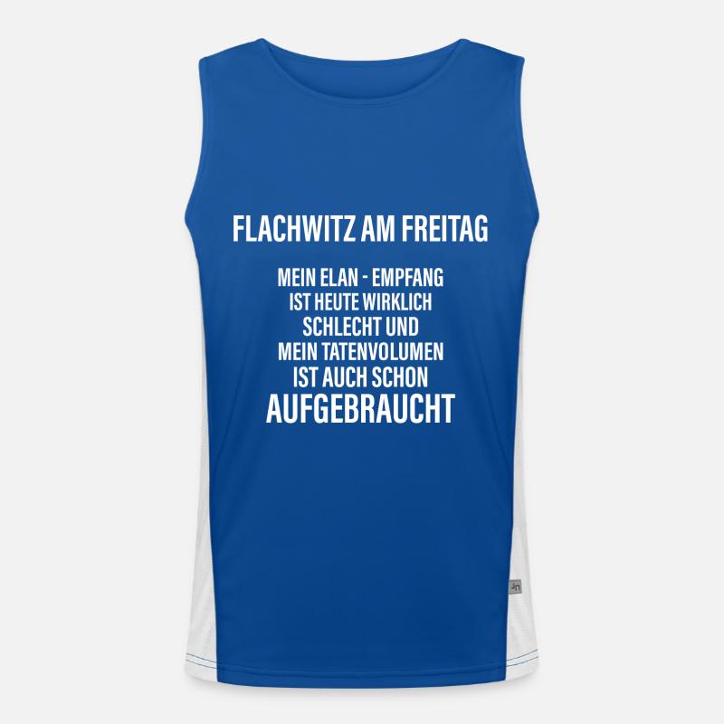 Flachwitz am Freitag Funktionelles Kontrast-Tank Top für Männer 