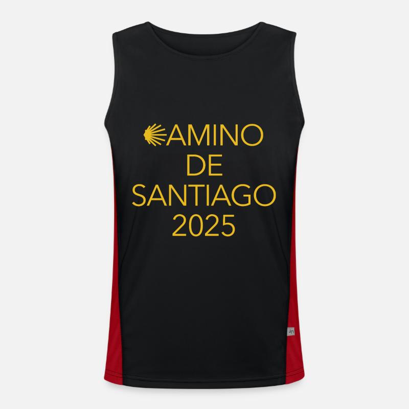 Chemin de Saint-Jacques-de-Compostelle 2025 - Pèlerinage - Chemin de Saint-Jacques-de-Compostelle Débardeur respirant contrasté Homme 