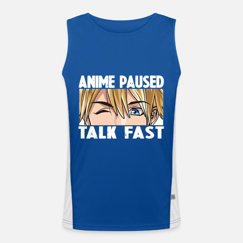 ANIME PAUSIERTE DAS GESPRÄCH SCHNELL Funktionelles Kontrast-Tank Top für Männer 