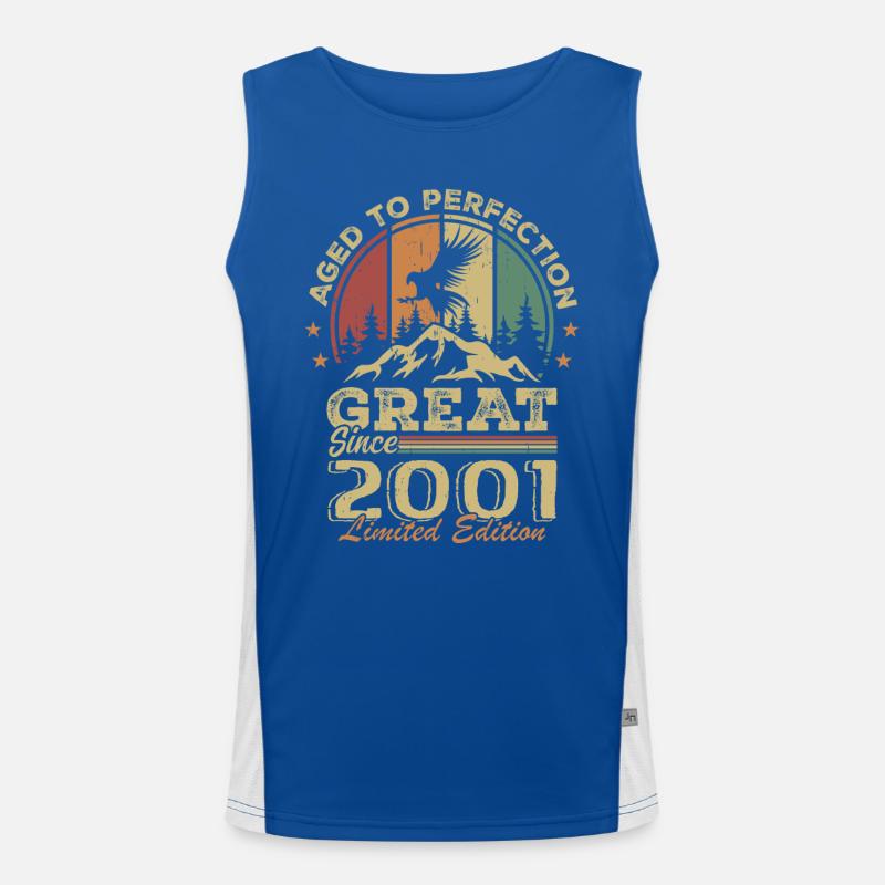 Vintage Geburtstag 2001 - Retro Geschenkidee 2001 Funktionelles Kontrast-Tank Top für Männer 