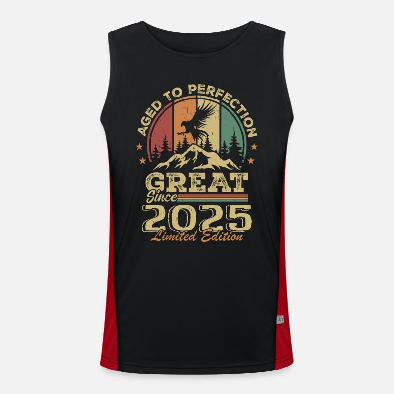 Vintage Geburtstag 2025 - Retro Geschenkidee 2025 Funktionelles Kontrast-Tank Top für Männer 