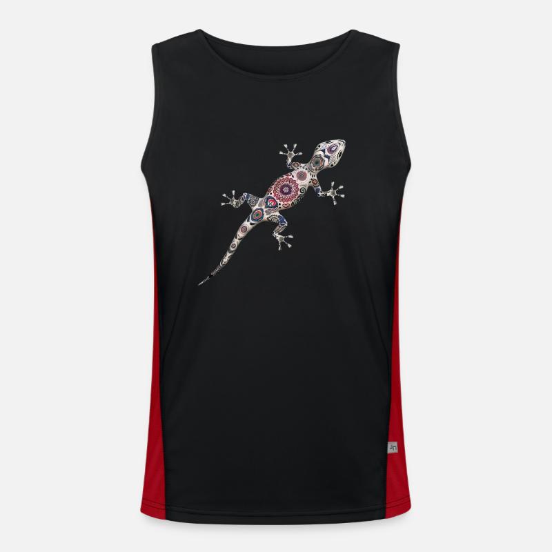 Lizard with pattern Men's Functional Contrast Tank Top 