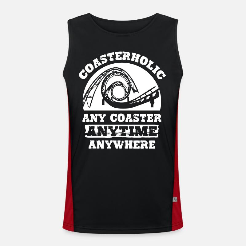 Coasterholic Roller Coaster - Men's Functional Contrast Tank Top  - black/red