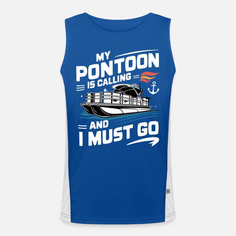 Pontonboot Kapitän Ponton Boote Funktionelles Kontrast-Tank Top für Männer 