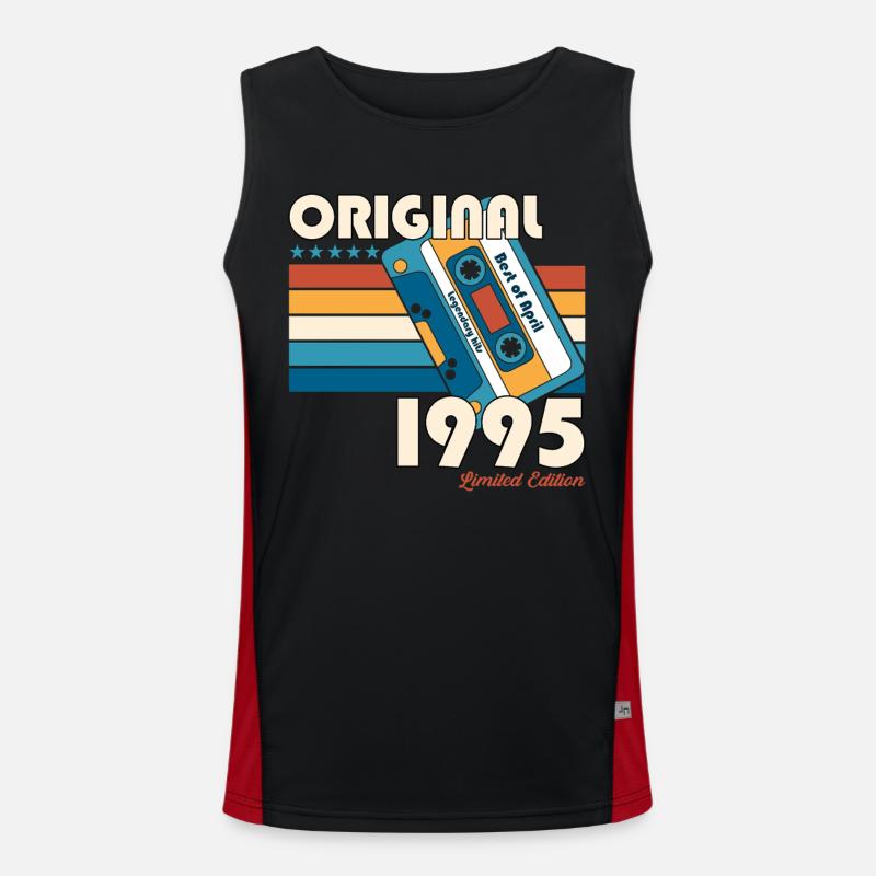 30. Geburtstag Geschenk Mann Kassette April 1995 Funktionelles Kontrast-Tank Top für Männer 