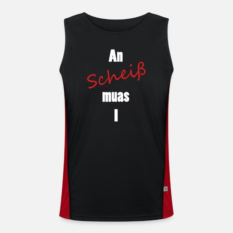 An scheiß muas I Funktionelles Kontrast-Tank Top für Männer 