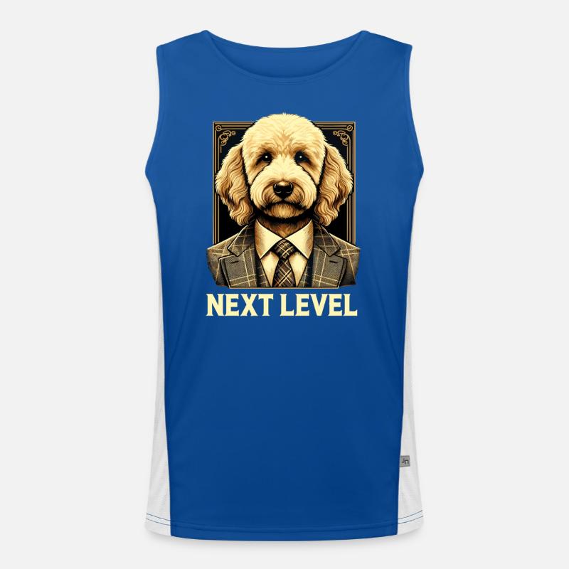 Goldendoodle Hund Next Level Anzug Geschenk Funktionelles Kontrast-Tank Top für Männer 