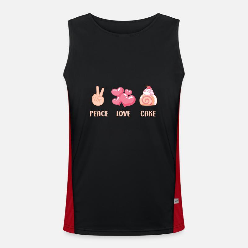 Cake Baker peace Love Cake Idée cadeau Débardeur respirant contrasté Homme 