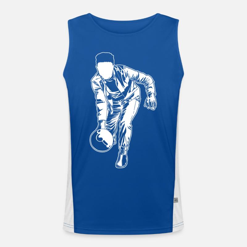 Bowling Zeichnung Funktionelles Kontrast-Tank Top für Männer 