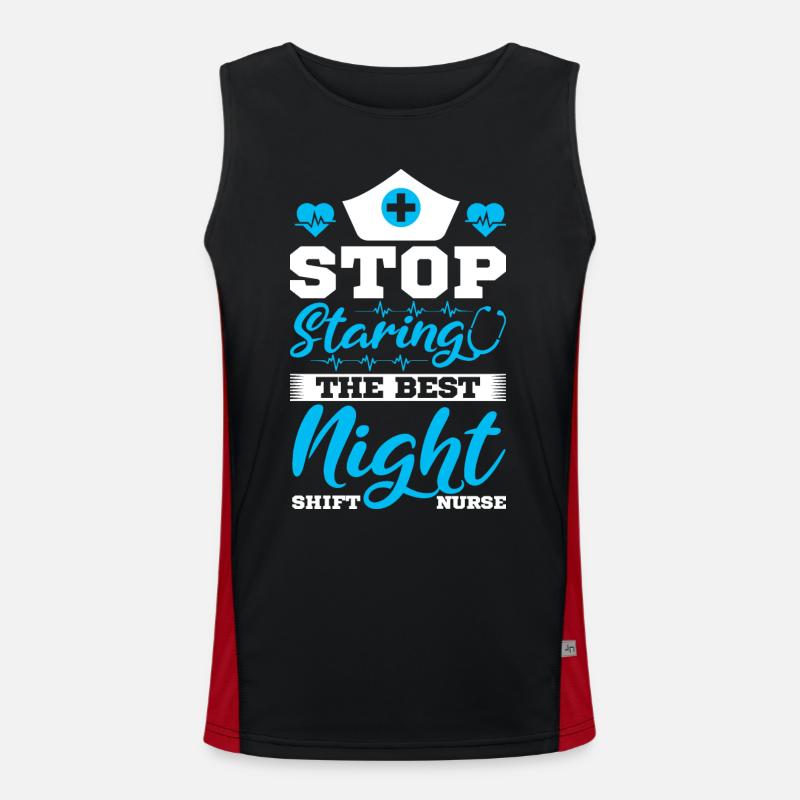 Stop staring the best Night Shift Nurse Funktionelles Kontrast-Tank Top für Männer 