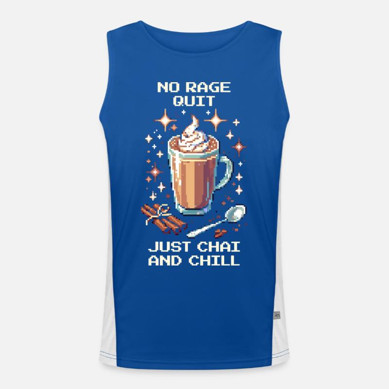 No ragequit – just chai &amp; chill | Chai Latte Men's Functional Contrast Tank Top 