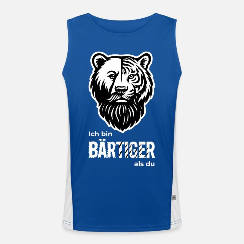 BÄRTIGER Bär & Tiger Bart-Wortspiel Funktionelles Kontrast-Tank Top für Männer 