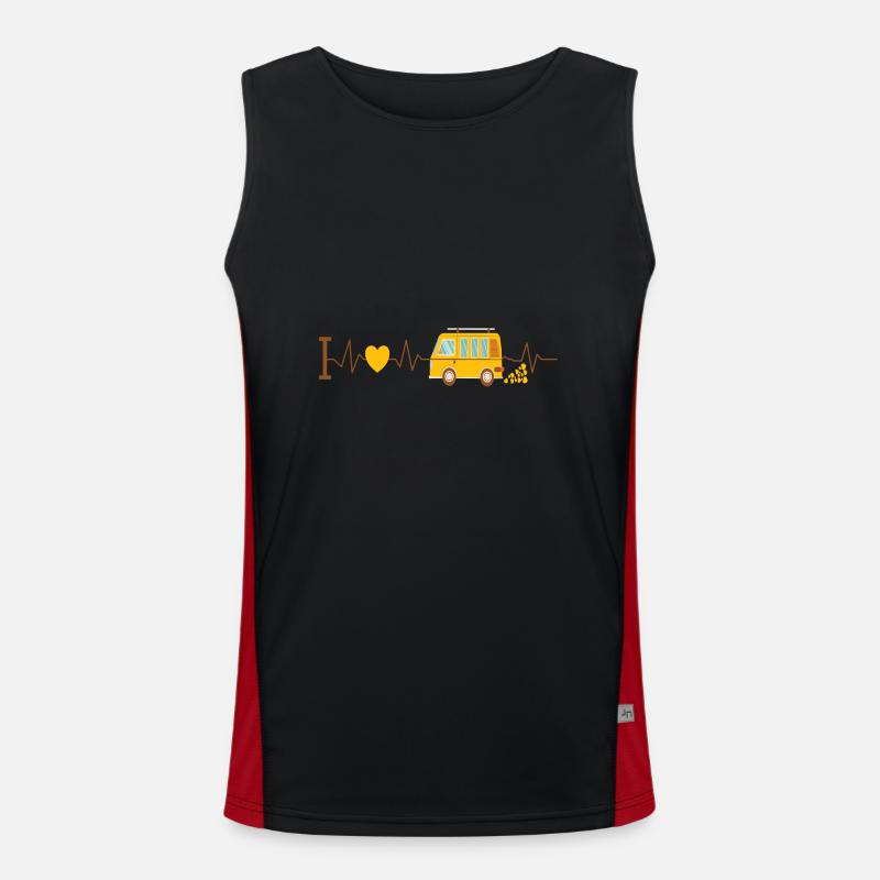 Heartbeat Camper Van Men's Functional Contrast Tank Top 