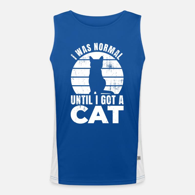 Ich war normal bis ich eine Katze bekam Funktionelles Kontrast-Tank Top für Männer 