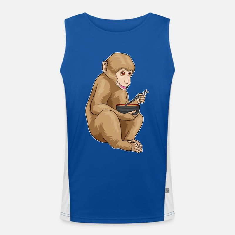 Affe Ramen Schüssel Funktionelles Kontrast-Tank Top für Männer 