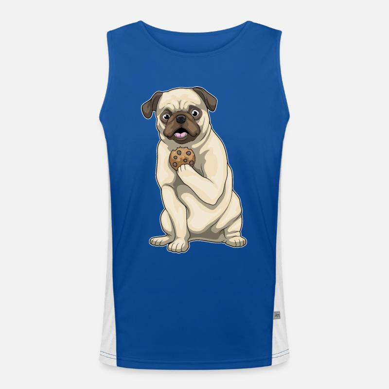 Mops Keks Funktionelles Kontrast-Tank Top für Männer 