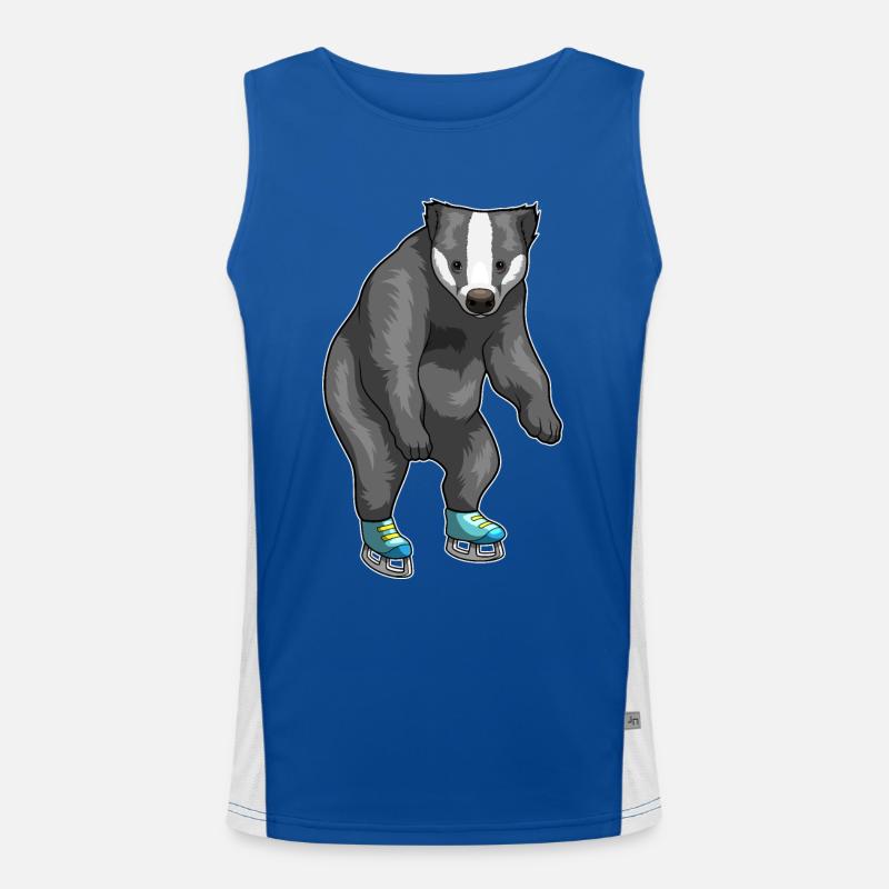 Dachs Eislaufen Schlittschuhe Funktionelles Kontrast-Tank Top für Männer 