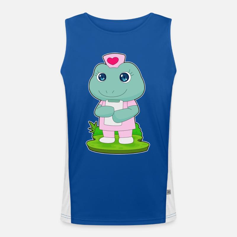 Frosch Krankenschwester Notiz Funktionelles Kontrast-Tank Top für Männer 