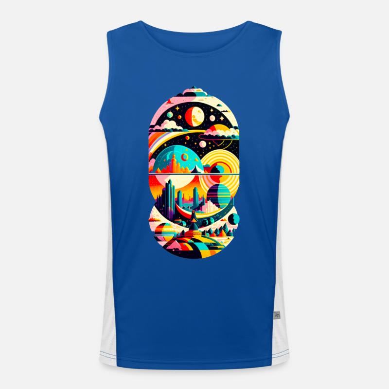 Cosmic Landscape 01 Funktionelles Kontrast-Tank Top für Männer 