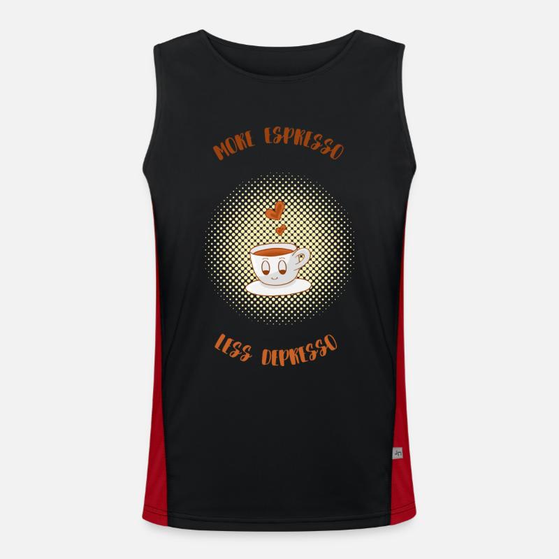 Espresso, Coffee, Coffee, Latte, Gift Idea, Fun - Men's Functional Contrast Tank Top  - black/red