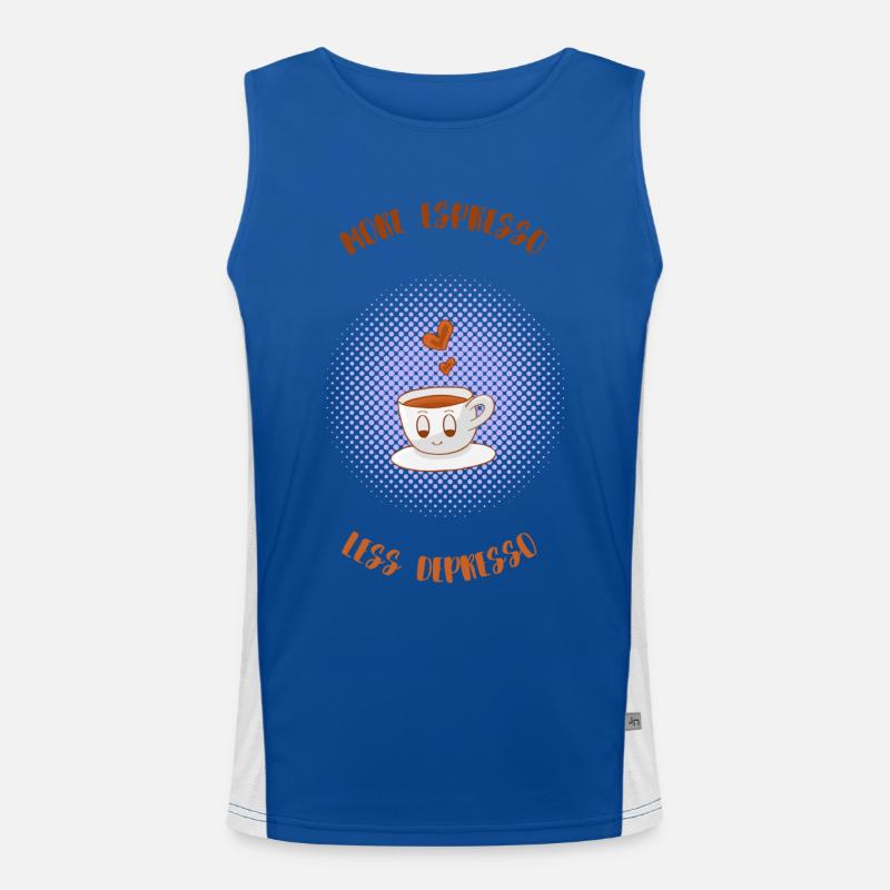 Espresso, Coffee, Kaffee, Latte, Geschenkidee, Fun Funktionelles Kontrast-Tank Top für Männer 